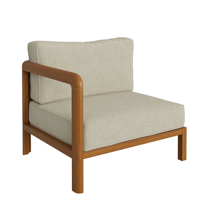 Modway Kona 5-Piece Outdoor Teak Wood Corner Modular Sofa - lifestyle view
