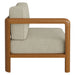 Modway Kona Outdoor Teak Wood Left-Arm Facing Modular Armchair in Sand - side view