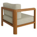 Modway Kona Outdoor Teak Wood Left-Arm Facing Modular Armchair in Sand - detail view