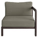 Modway Kona Outdoor Teak Wood Right-Arm Facing Modular Armchair in Ash - front view