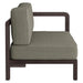 Modway Kona Outdoor Teak Wood Right-Arm Facing Modular Armchair in Ash - side view