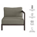 Modway Kona Outdoor Teak Wood Right-Arm Facing Modular Armchair in Ash - dimensions and specifications