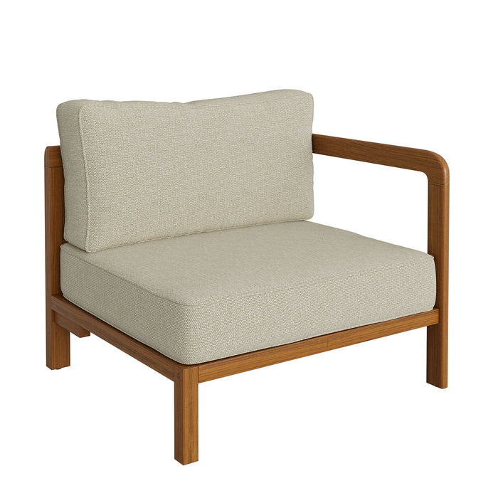 Modway Kona 4-Piece Outdoor Teak Wood Modular Sofa Set - lifestyle view