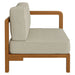 Modway Kona Outdoor Teak Wood Right-Arm Facing Modular Armchair in Sand - side view