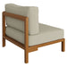 Modway Kona Outdoor Teak Wood Right-Arm Facing Modular Armchair in Sand - detail view