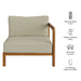 Modway Kona Outdoor Teak Wood Right-Arm Facing Modular Armchair in Sand - dimensions and specifications