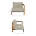 Modway Kona Outdoor Teak Wood Right-Arm Facing Modular Armchair in Sand - dimensions and specifications 16