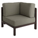 Modway Kona Outdoor Teak Wood Corner Modular Chair in Ash - angled view
