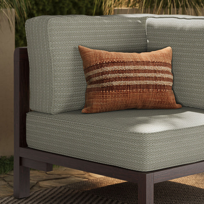 Modway Kona Outdoor Teak Wood Corner Modular Chair in Ash - lifestyle view 12