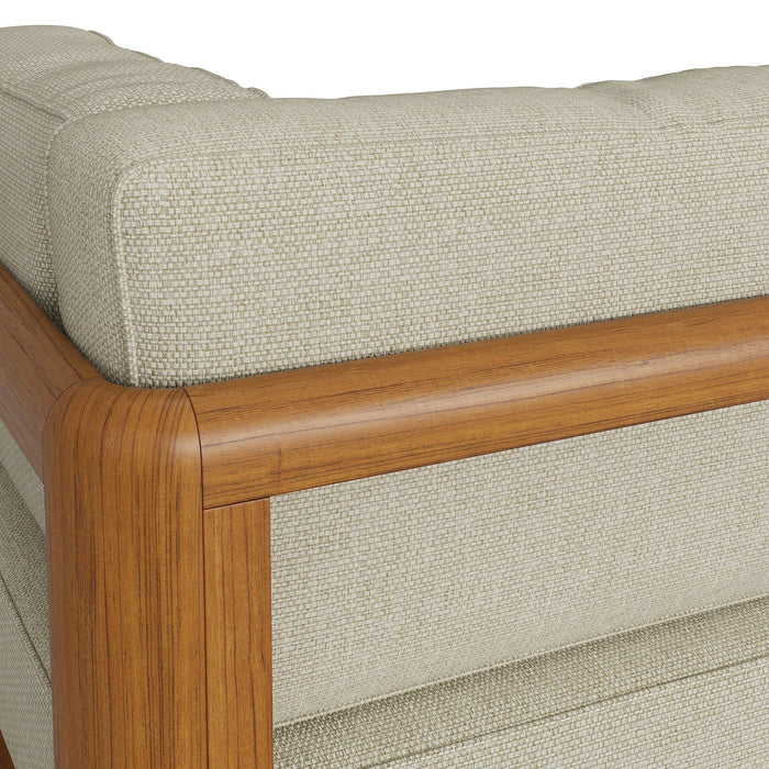 Modway Kona Outdoor Teak Wood Corner Modular Chair in Sand - lifestyle view