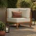 Modway Kona Outdoor Teak Wood Corner Modular Chair in Sand - lifestyle view 13