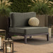 Modway Kona Outdoor Teak Wood Armless Modular Chair in Ash - lifestyle view 14
