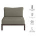 Modway Kona Outdoor Teak Wood Armless Modular Chair in Ash - dimensions and specifications