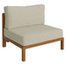 Modway Kona Outdoor Teak Wood Armless Modular Chair in Sand - angled view