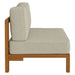 Modway Kona Outdoor Teak Wood Armless Modular Chair in Sand - side view