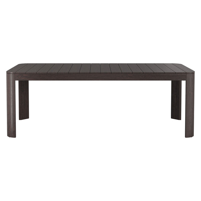 Modway Kona 87 Inch Outdoor Teak Wood Dining Table in Dark Brown - front view