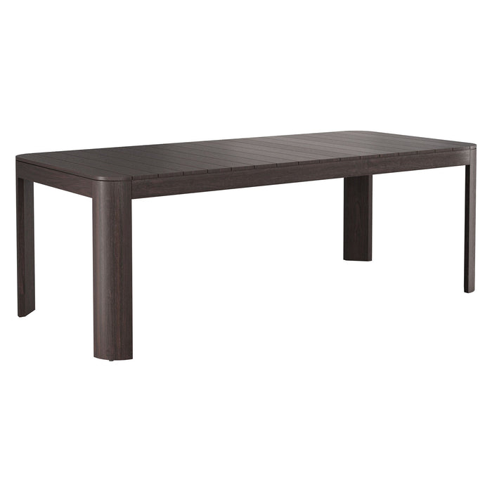 Modway Kona 87 Inch Outdoor Teak Wood Dining Table in Dark Brown - angled view