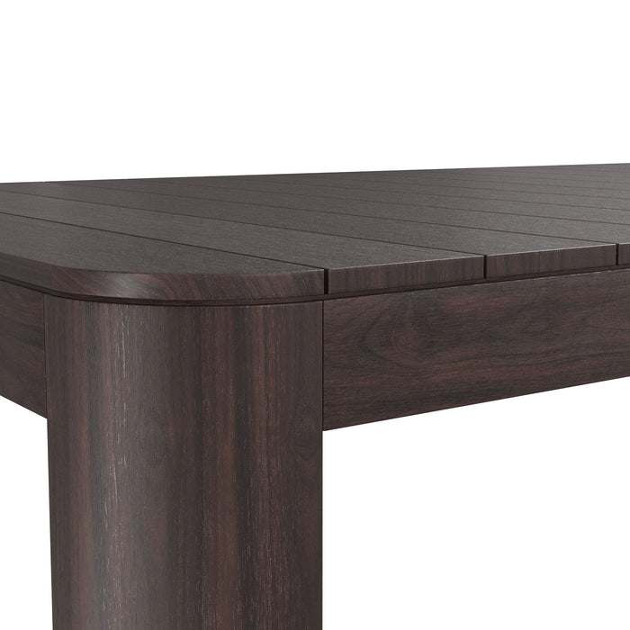 Modway Kona 87 Inch Outdoor Teak Wood Dining Table in Dark Brown - lifestyle view