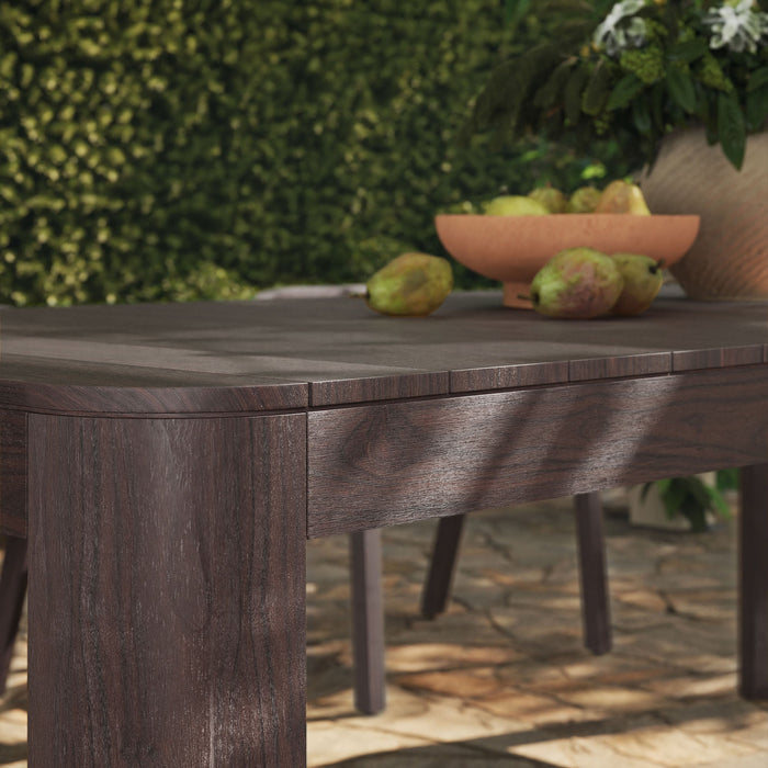 Modway Kona 87 Inch Outdoor Teak Wood Dining Table in Dark Brown - lifestyle view 12