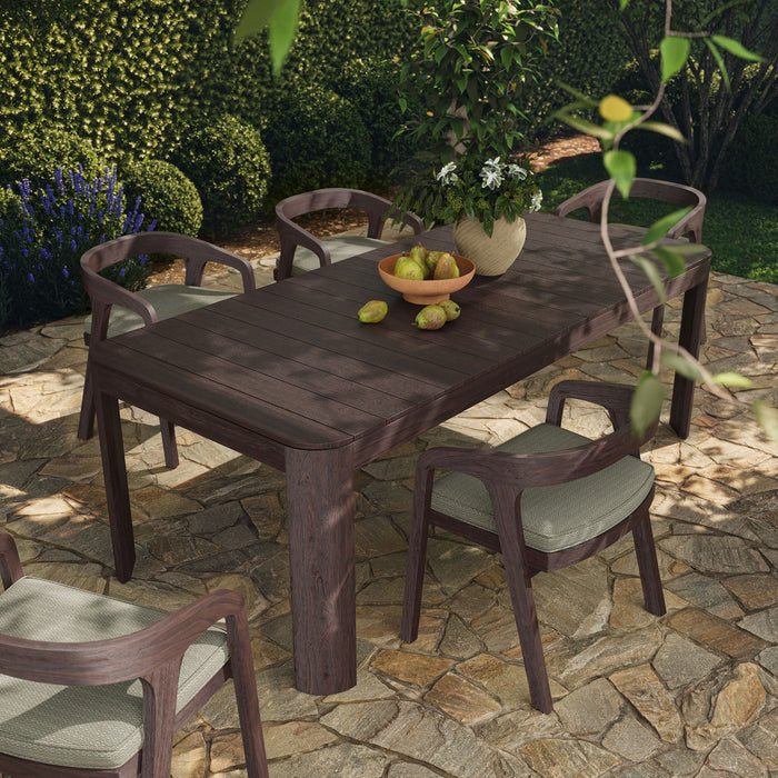 Modway Kona 87 Inch Outdoor Teak Wood Dining Table in Dark Brown - lifestyle view 14