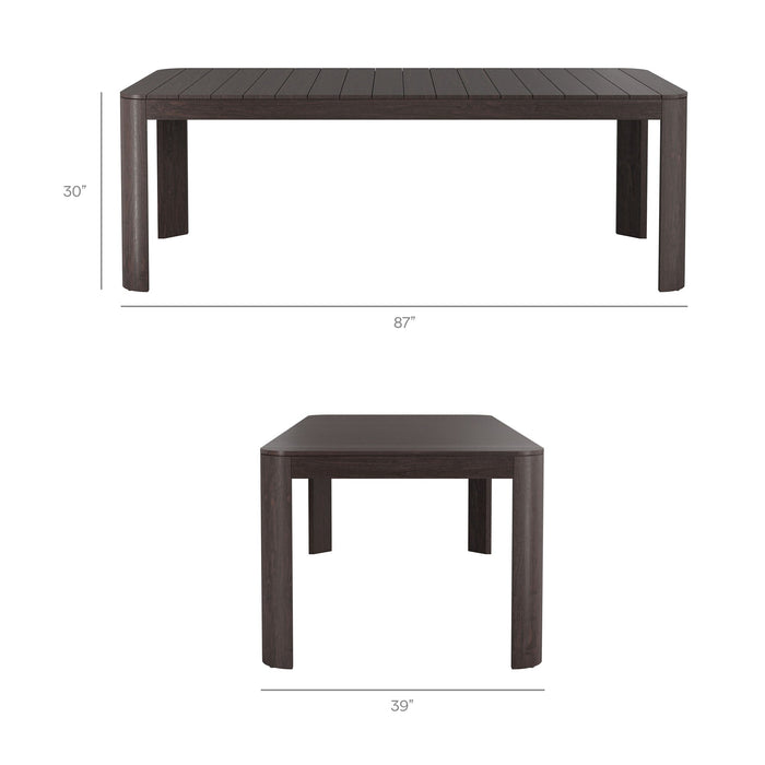 Modway Kona 87 Inch Outdoor Teak Wood Dining Table in Dark Brown - dimensions and specifications 18