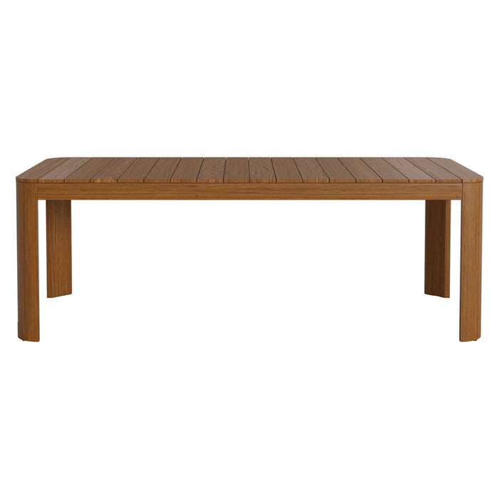 Modway Kona 87 Inch Outdoor Teak Wood Dining Table in Natural - front view