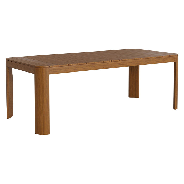 Modway Kona 87 Inch Outdoor Teak Wood Dining Table in Natural - angled view