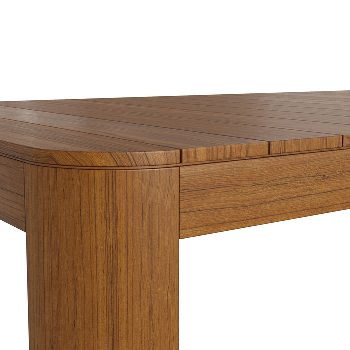 Modway Kona 87 Inch Outdoor Teak Wood Dining Table in Natural - lifestyle view