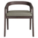 Modway Kona Outdoor Teak Wood Barrel Dining Chair in Ash - front view