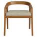 Modway Kona Outdoor Teak Wood Barrel Dining Chair in Sand - detail view