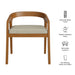 Modway Kona Outdoor Teak Wood Barrel Dining Chair in Sand - dimensions and specifications