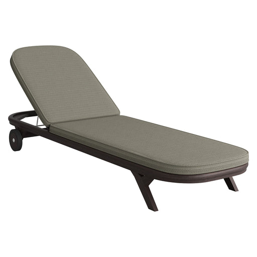 Modway Kona Outdoor Teak Wood Chaise Lounge Chair in Ash - front view