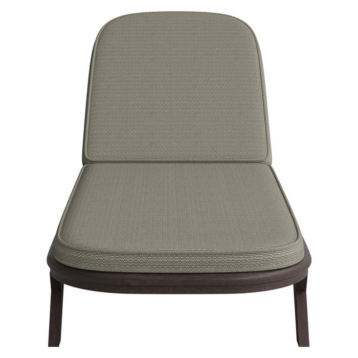 Modway Kona Outdoor Teak Wood Chaise Lounge Chair in Ash - lifestyle view