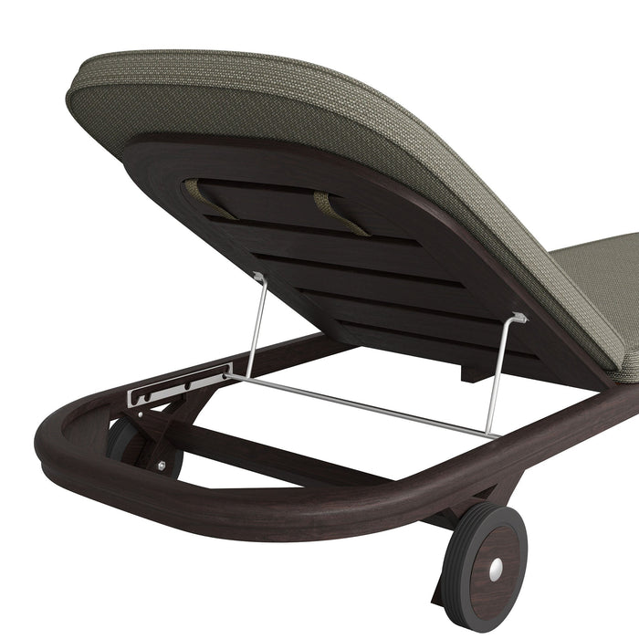 Modway Kona Outdoor Teak Wood Chaise Lounge Chair in Ash - lifestyle view 12
