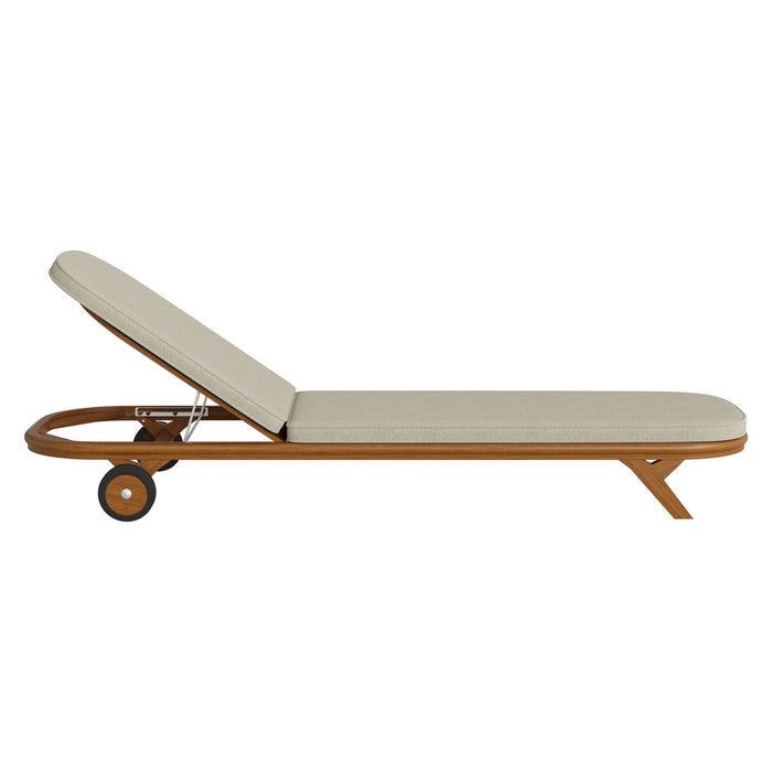 Modway Kona 3-Piece Outdoor Teak Wood Chaise Lounge Set - lifestyle view 9