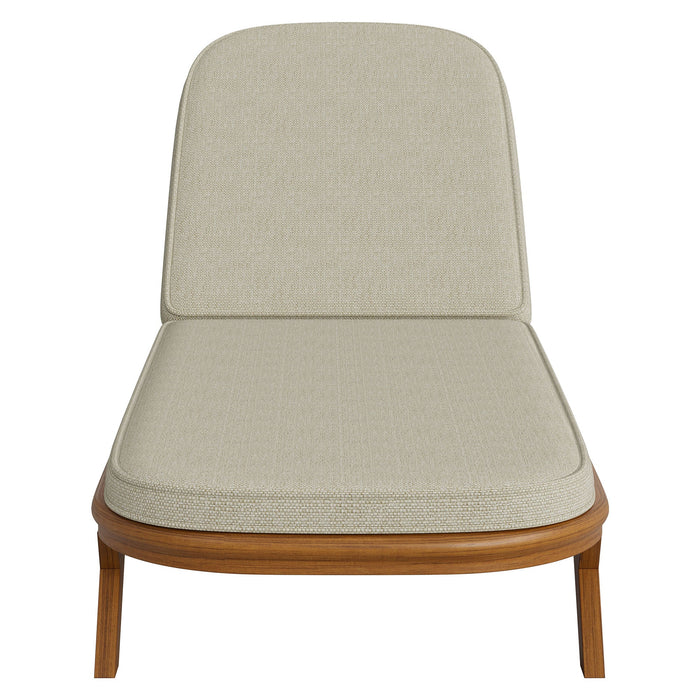 Modway Kona Outdoor Teak Wood Chaise Lounge Chair in Sand - detail view