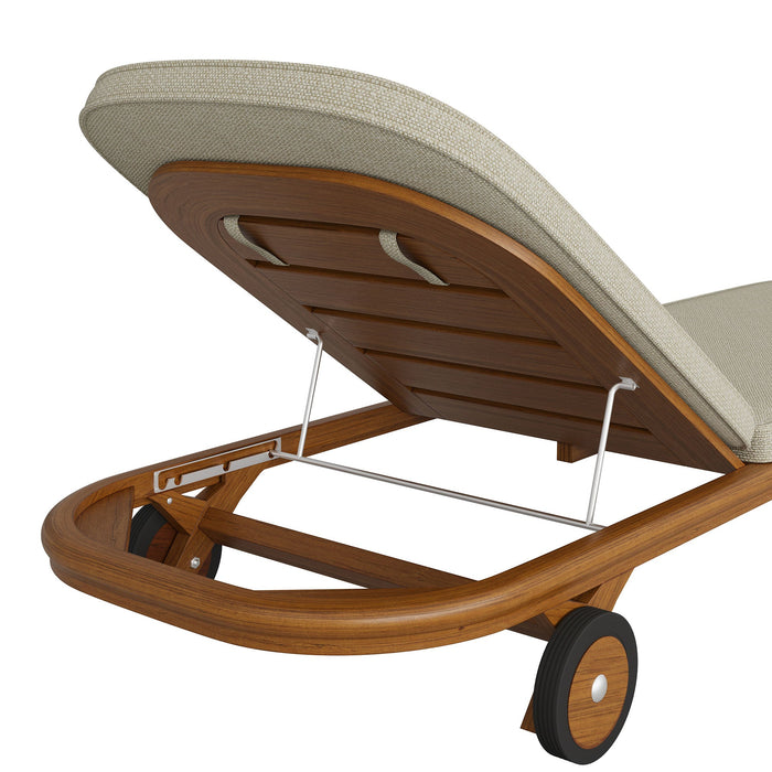 Modway Kona Outdoor Teak Wood Chaise Lounge Chair in Sand - lifestyle view 11
