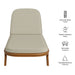 Modway Kona Outdoor Teak Wood Chaise Lounge Chair in Sand - dimensions and specifications
