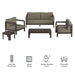 Modway Kona 5-Piece Outdoor Teak Wood Furniture Set in Ash - dimensions and specifications