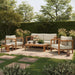 Modway Kona 5-Piece Outdoor Teak Wood Furniture Set in Sand - side view