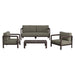 Modway Kona 4-Piece Outdoor Teak Wood Furniture Set in Ash - front view