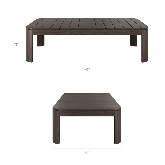 Modway Kona 4-Piece Outdoor Teak Wood Furniture Set in Ash - dimensions and specifications 20