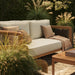 Modway Kona 4-Piece Outdoor Teak Wood Furniture Set in Sand - angled view