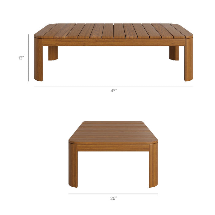 Modway Kona 4-Piece Outdoor Teak Wood Furniture Set in Sand - dimensions and specifications 16