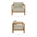 Modway Kona 4-Piece Outdoor Teak Wood Furniture Set in Sand - dimensions and specifications 14