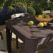 Modway Kona 7-Piece Outdoor Teak Wood Dining Set in Ash - angled view