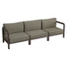 Modway Kona 3-Piece Outdoor Teak Wood Modular Sofa Set in Ash - front view