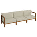 Modway Kona 3-Piece Outdoor Teak Wood Modular Sofa Set in Sand - front view