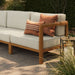 Modway Kona 3-Piece Outdoor Teak Wood Modular Sofa Set in Sand - angled view
