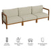 Modway Kona 3-Piece Outdoor Teak Wood Modular Sofa Set in Sand - dimensions and specifications